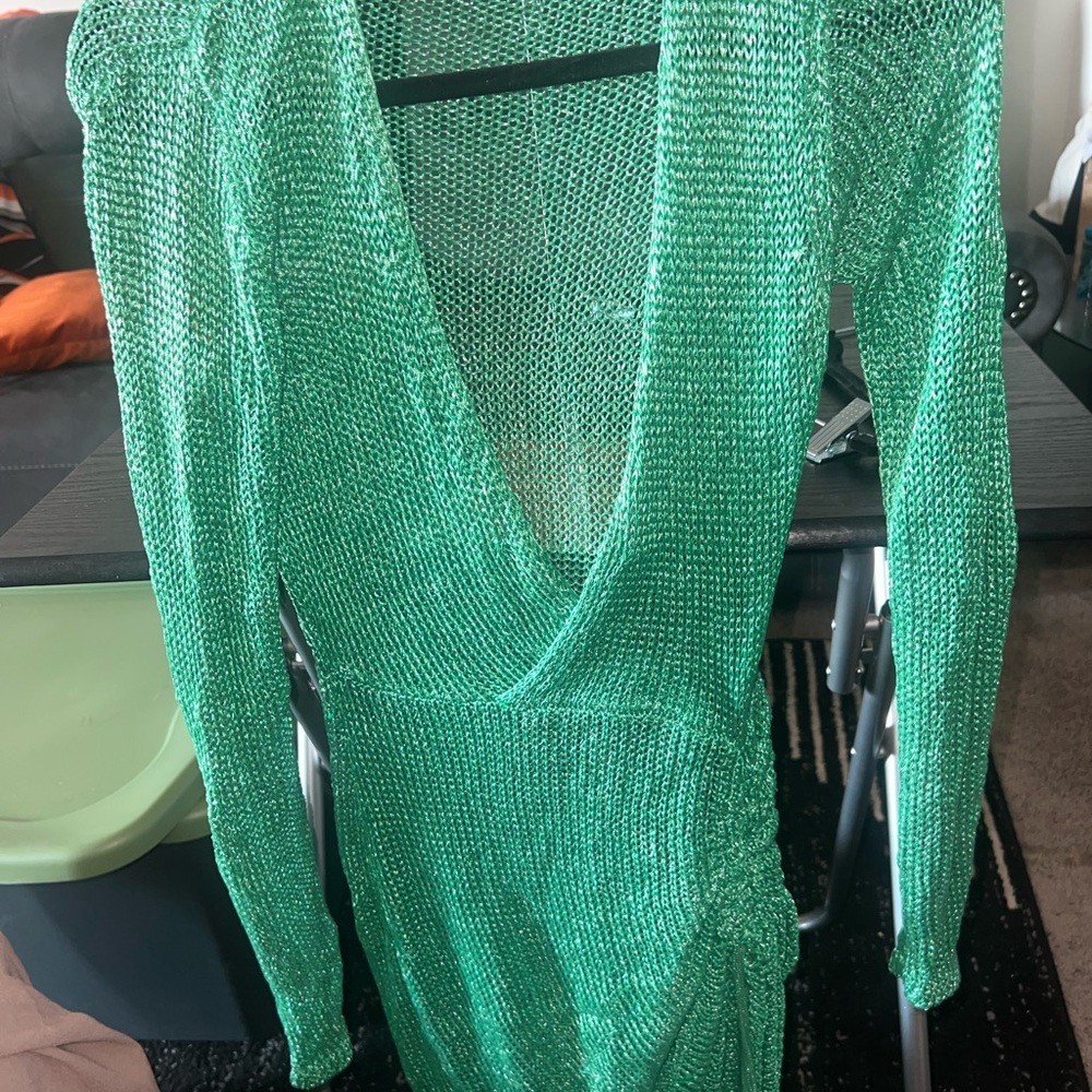 Elegant Green Mesh Dress